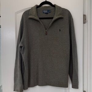 Polo by Ralph Lauren Men's Olive Green Cotton Zip-Up Sweater!